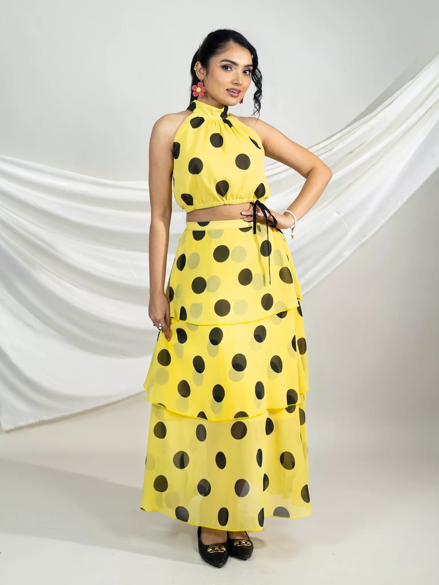 Retro -Chic Flounce Co-ord Set