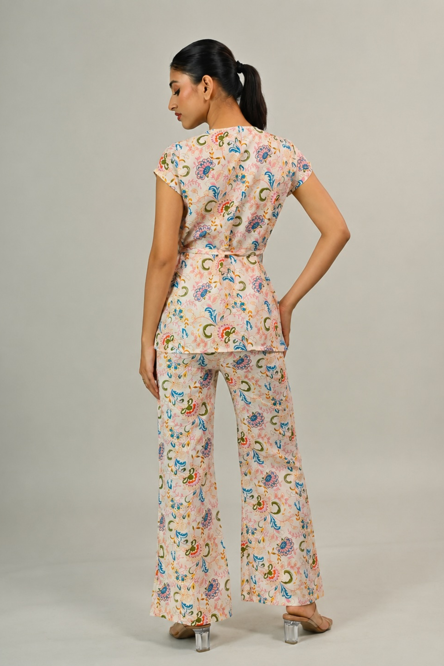 Beige Printed Co-Rd Set