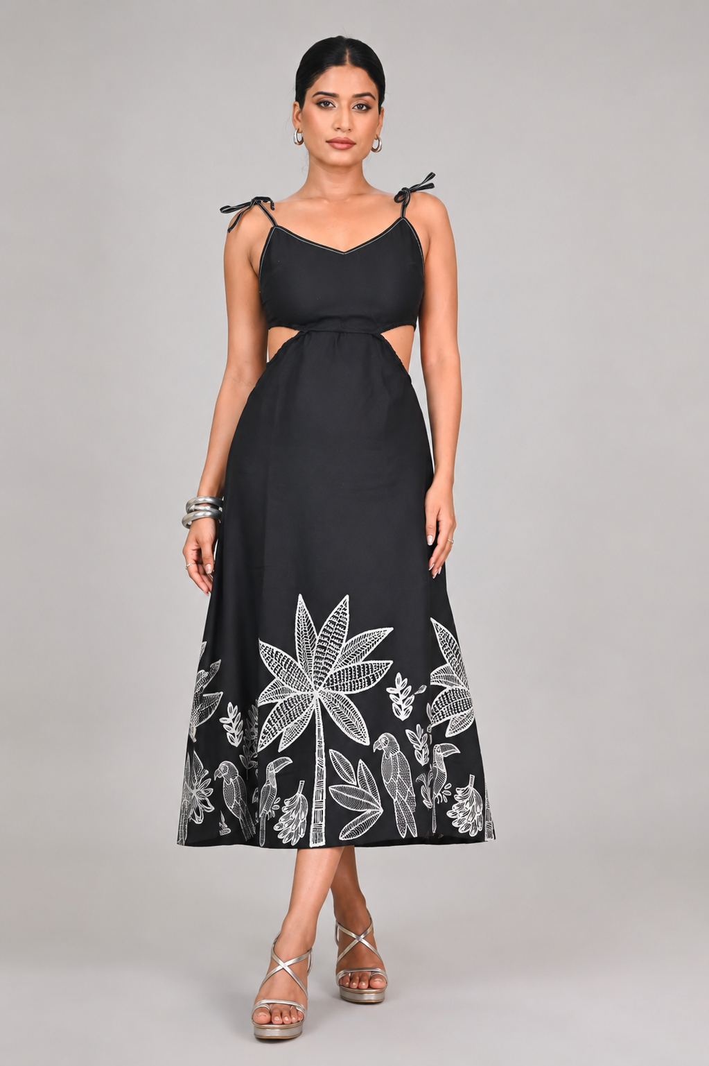 Black Paradise Elixir Midi Dress