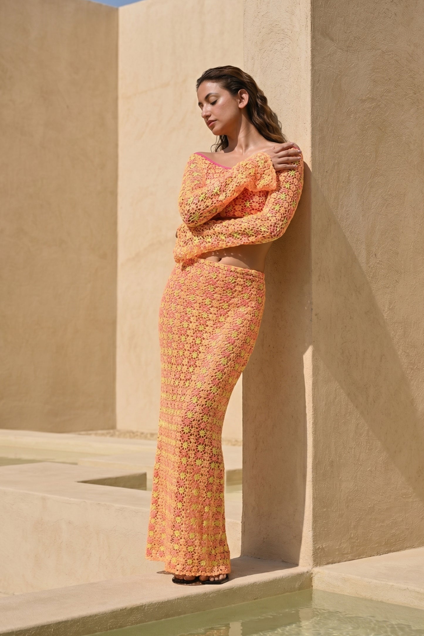 Sunset Bloom Lace Co-ord Set