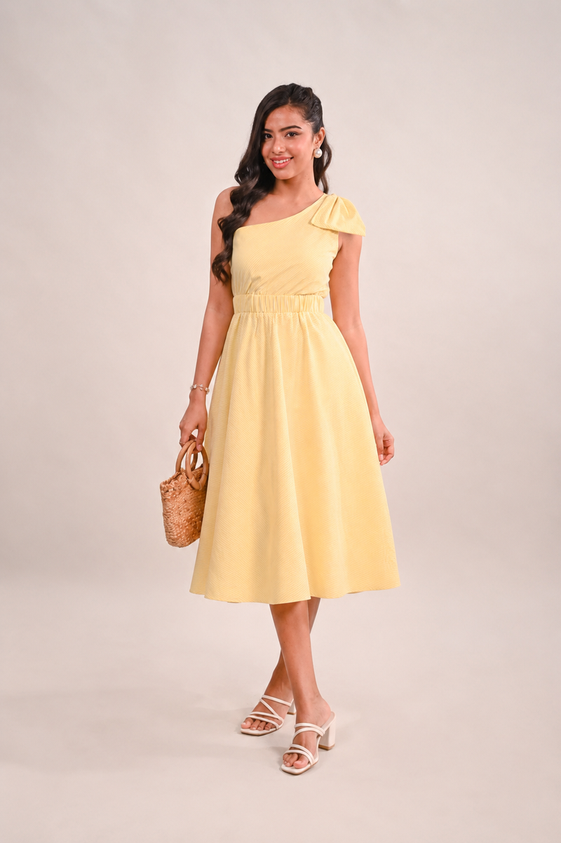 One Shoulder Midi length Dress