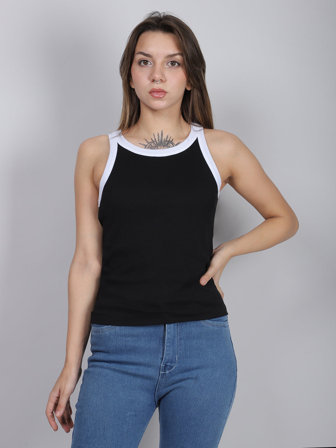 Black Rib Tank Top