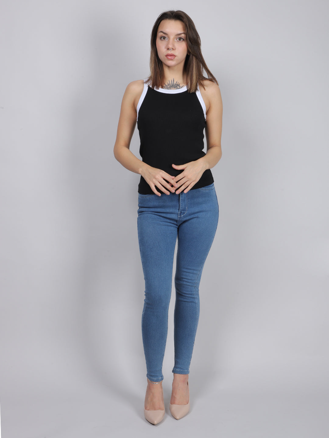 Black Rib Tank Top