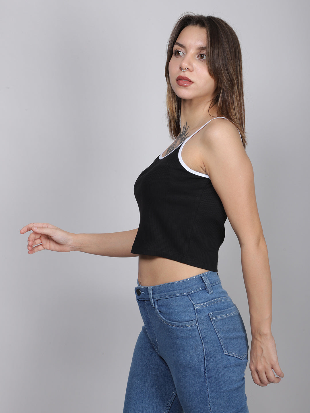 Black Rib Tank Top