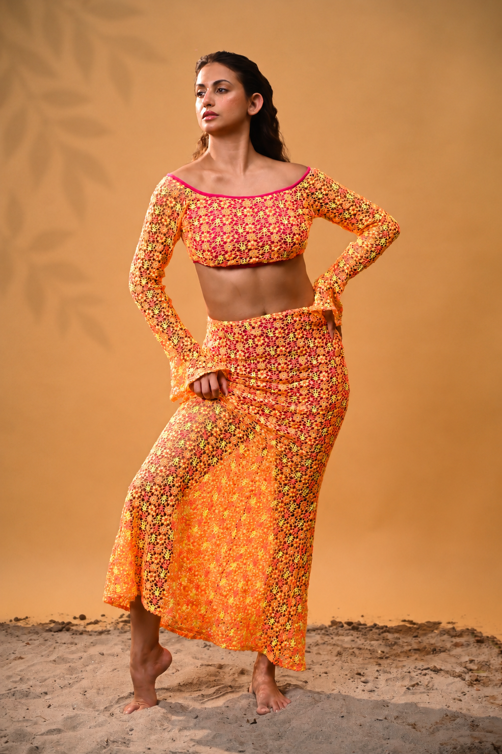 Sunset Bloom Lace Co-ord Set