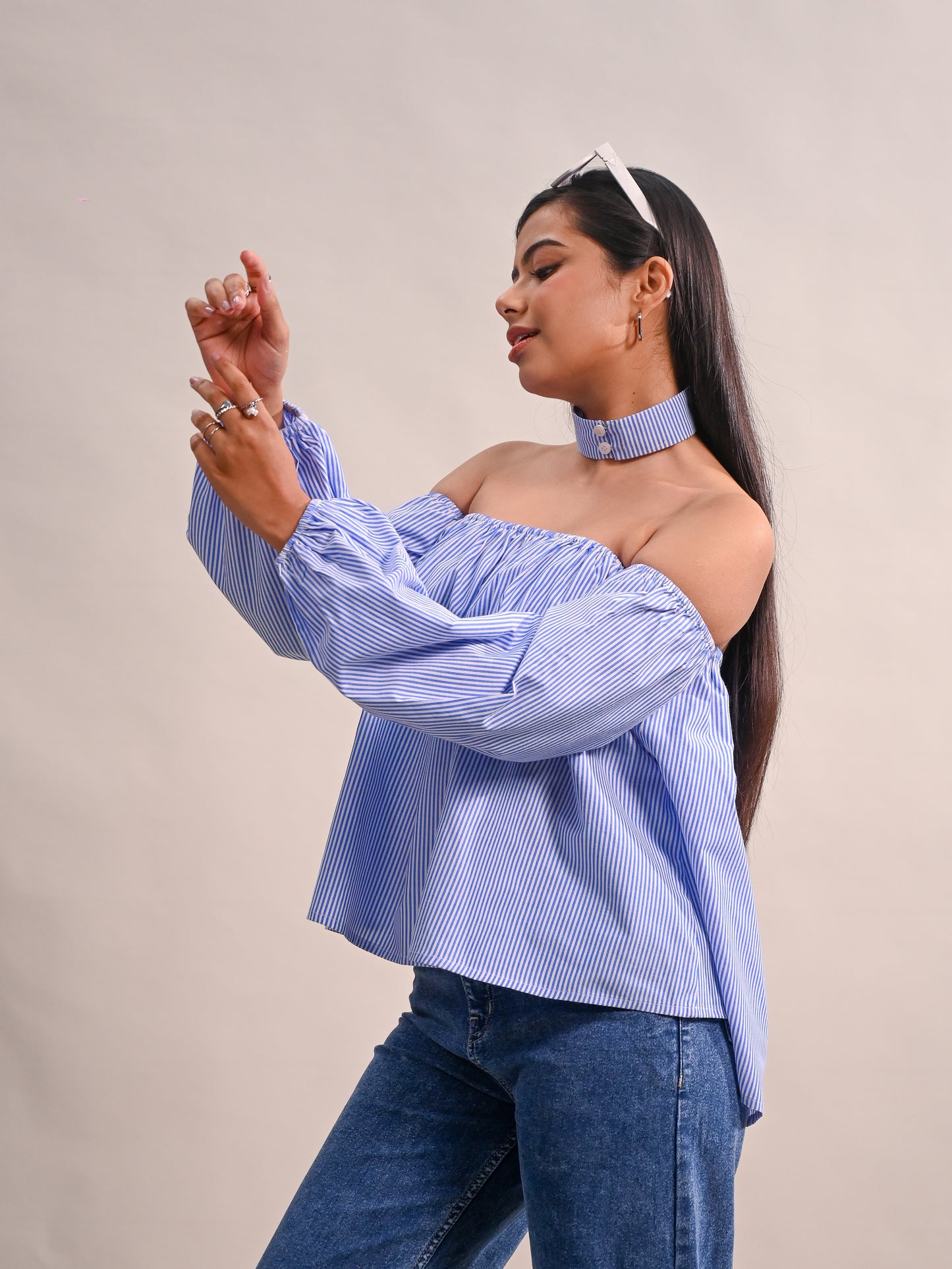 Off-Shoulder Striped Top