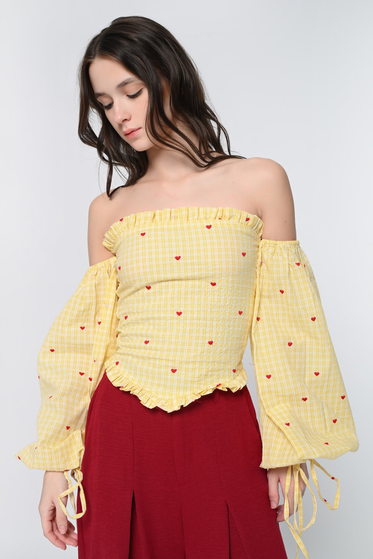 Sweetheart Smock Off-Shoulder Top