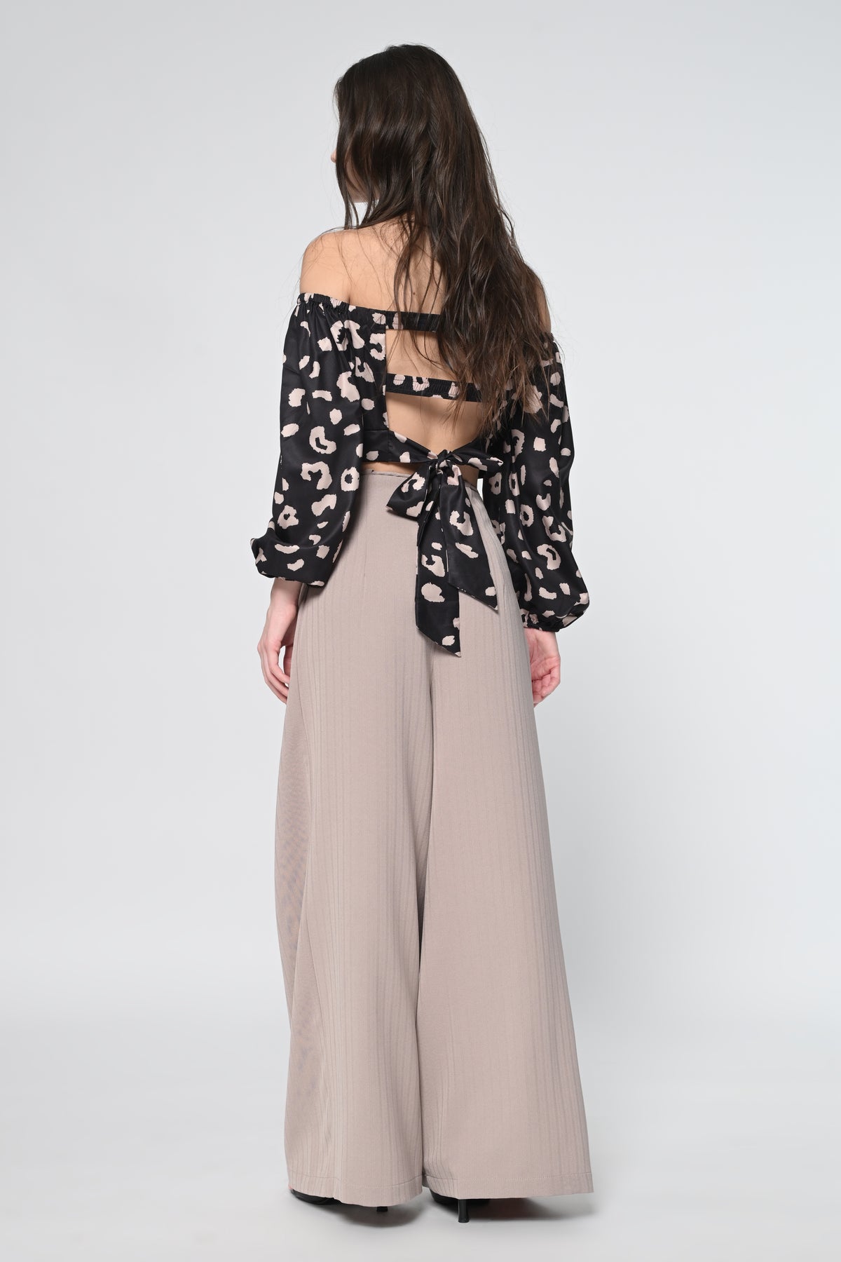 Modern Muse Printed Crop Top & Wide-Leg Pants Co-Ord Set