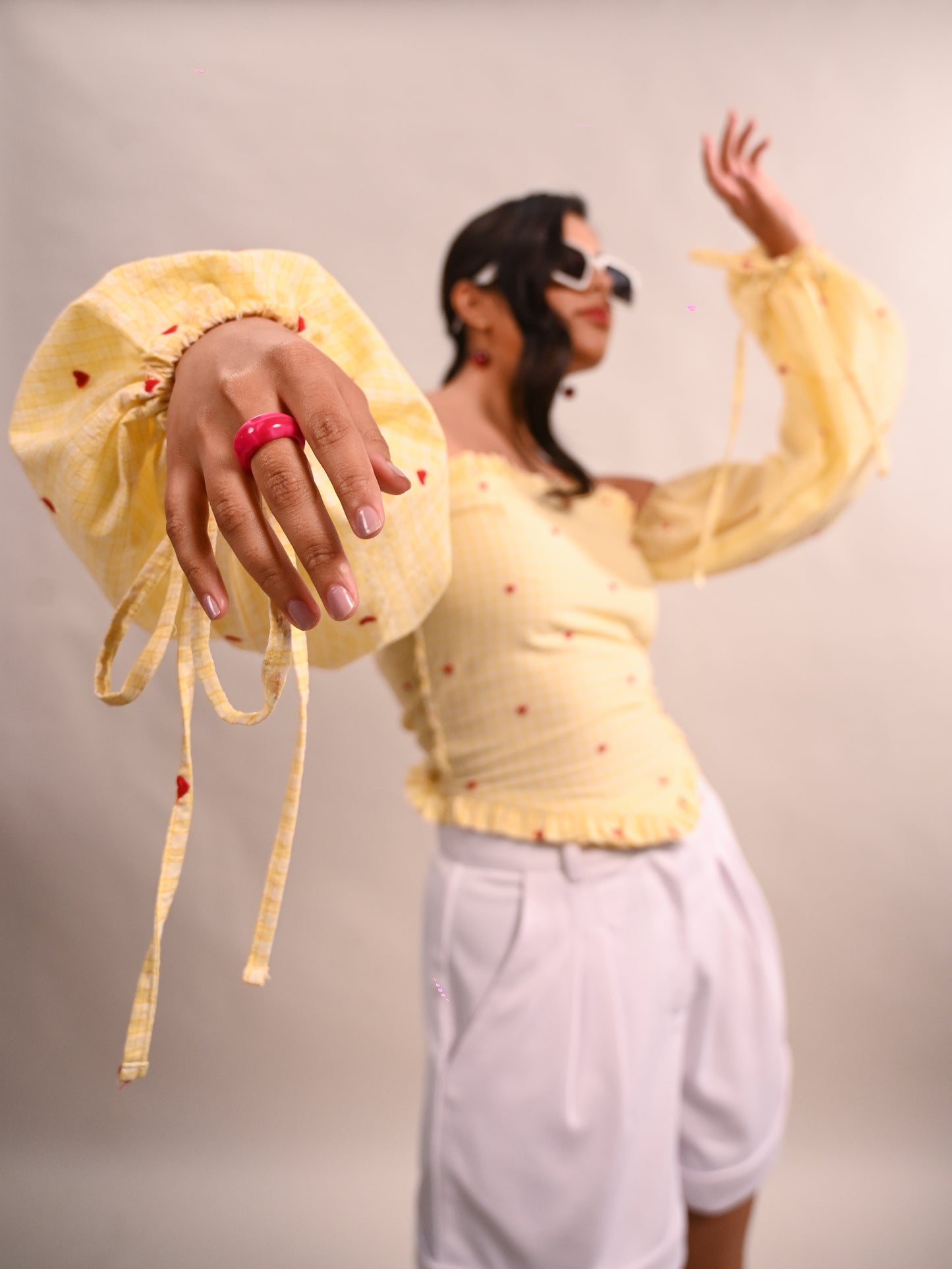 Sweetheart Smock Off-Shoulder Top