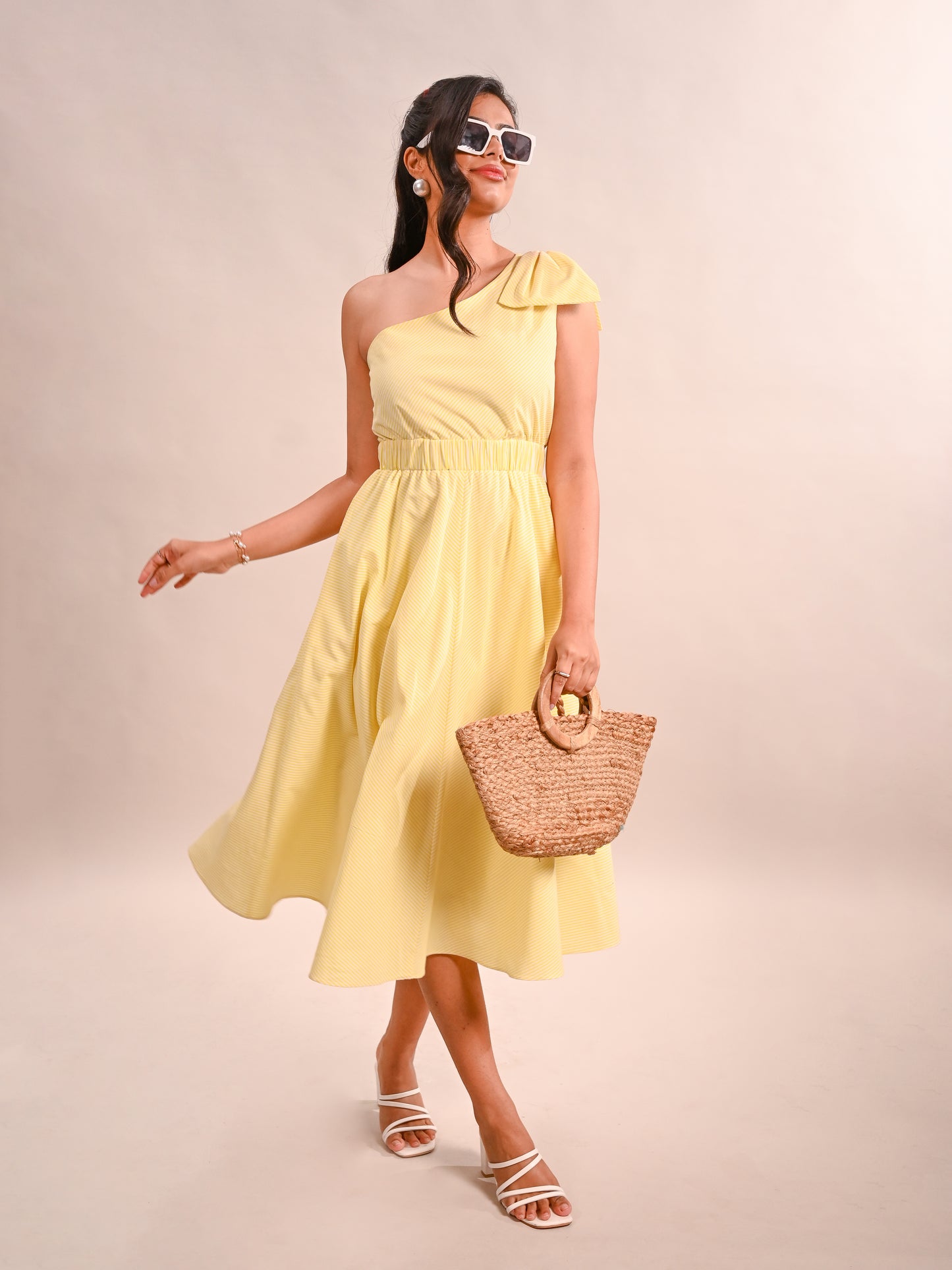 One Shoulder Midi length Dress