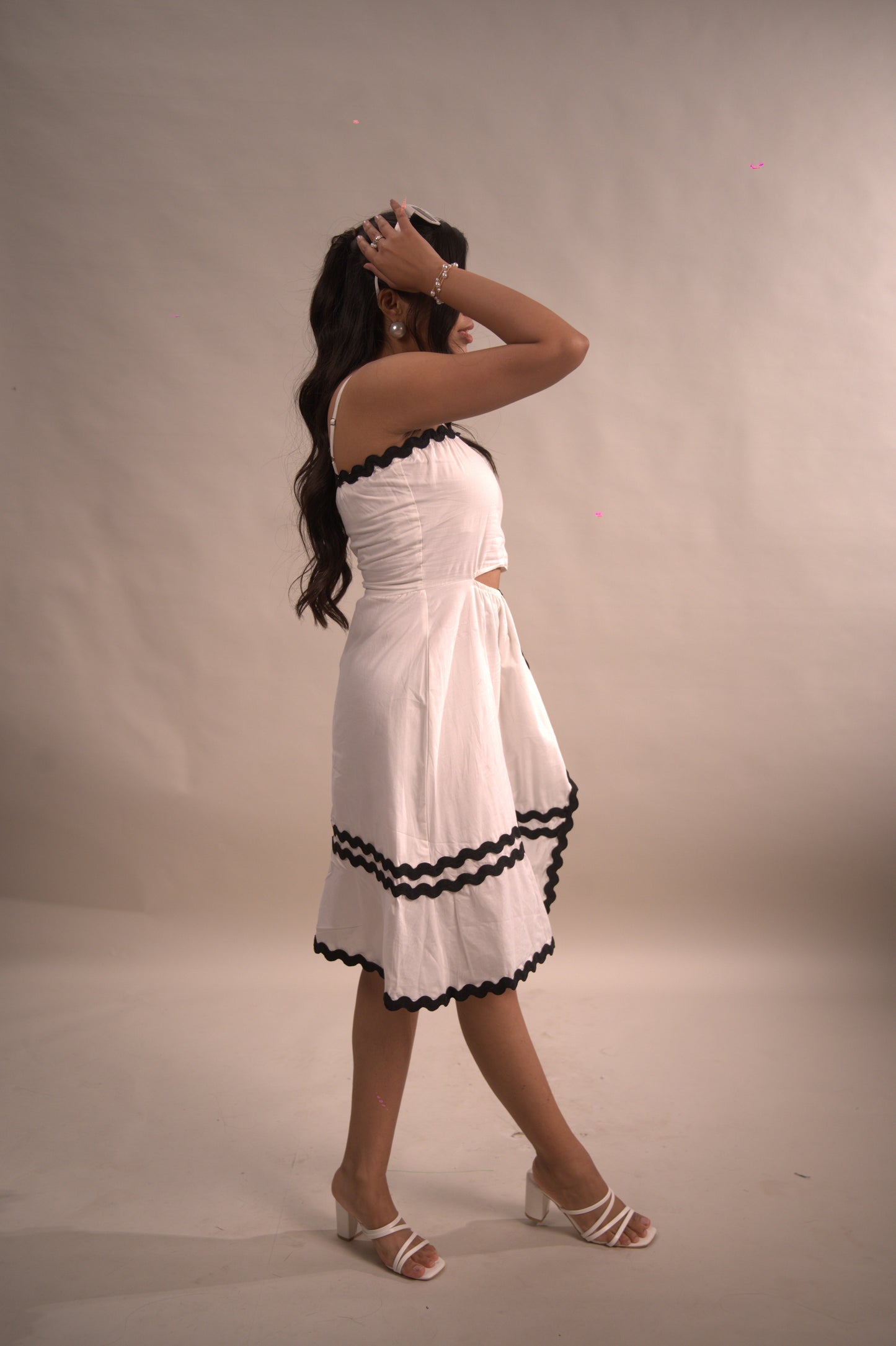 White Ric Rak Side Slit Dress