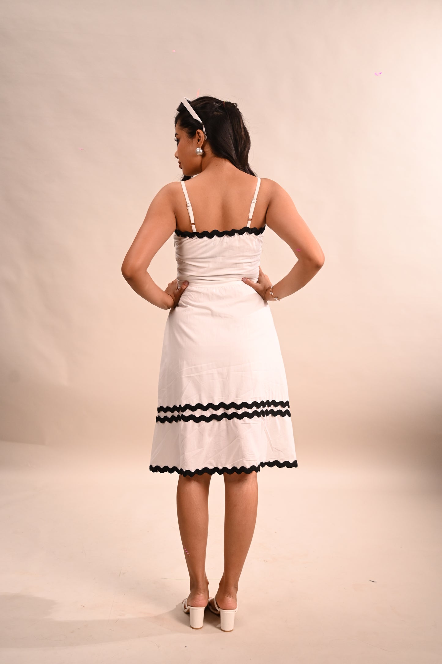 White Ric Rak Side Slit Dress