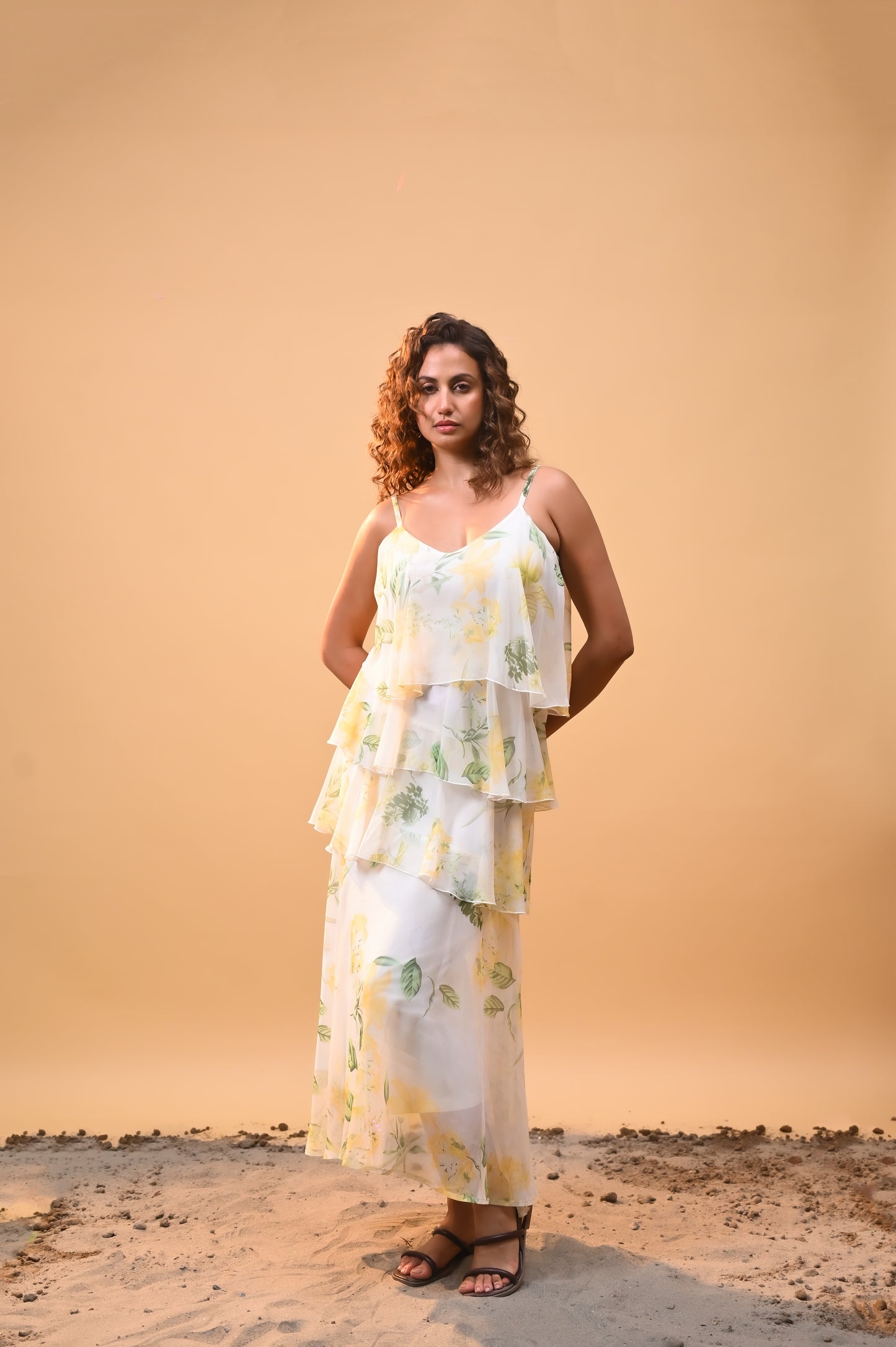 Floral Whisper Ruffle Dress