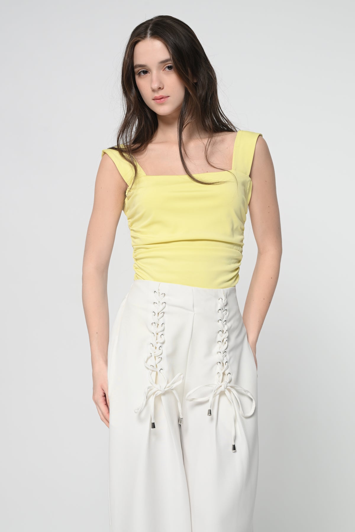 Yellow Back Knot Bodysuit