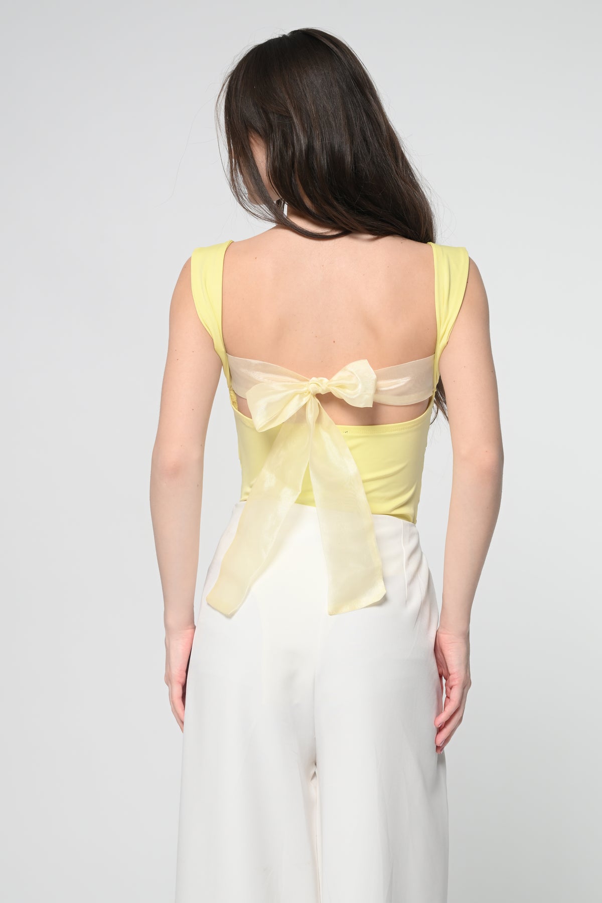 Yellow Back Knot Bodysuit