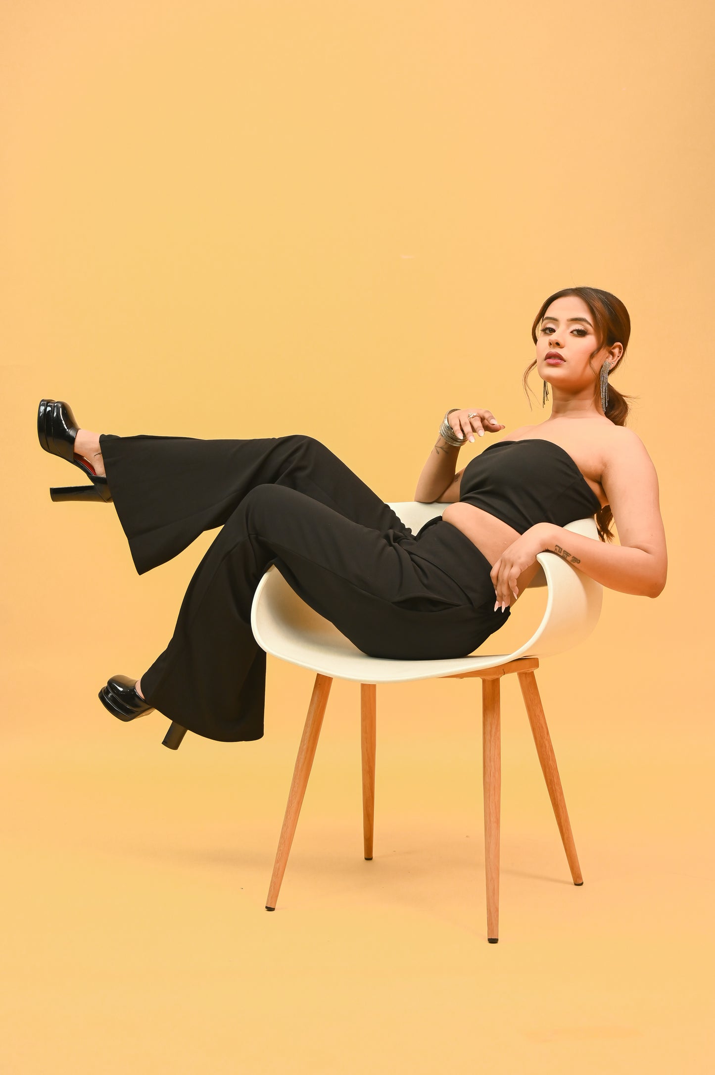 Black Tube With Pant Cord Set