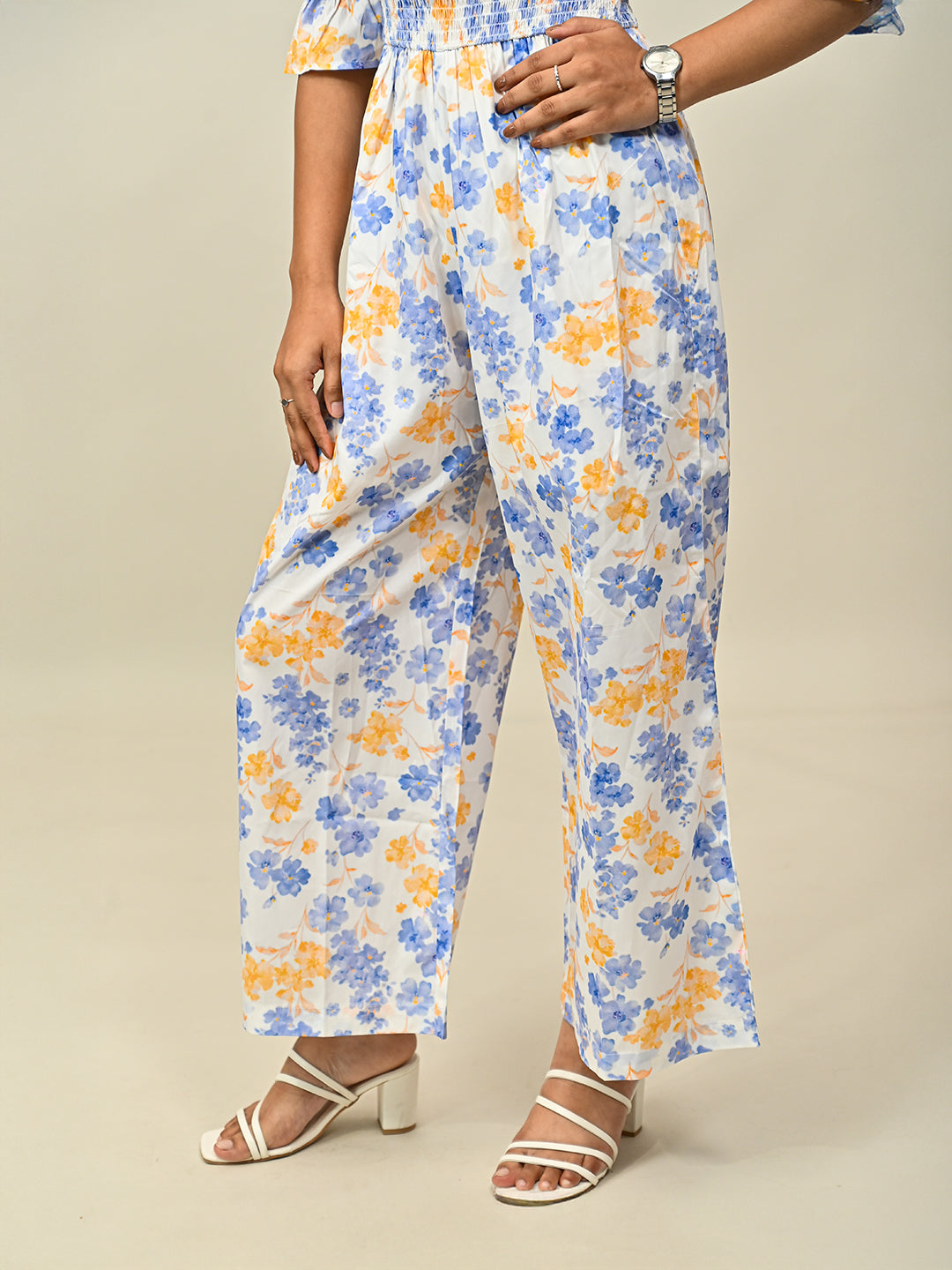 Blue Printed Jumpsuit