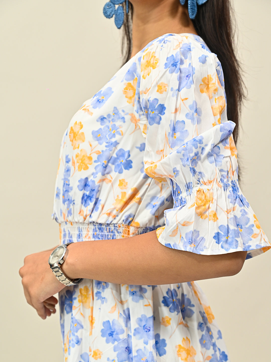 Blue Printed Jumpsuit