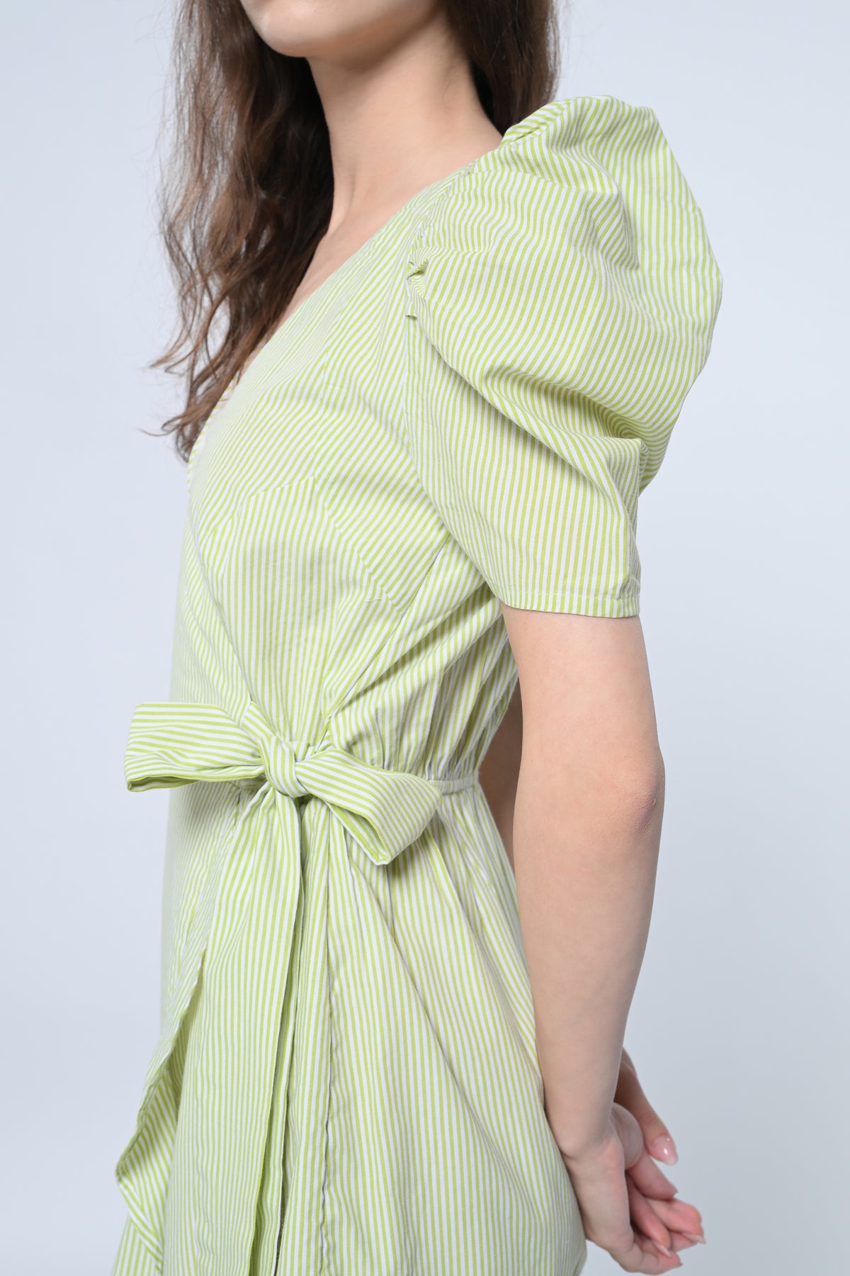 Puff Sleeve Wrap Dress