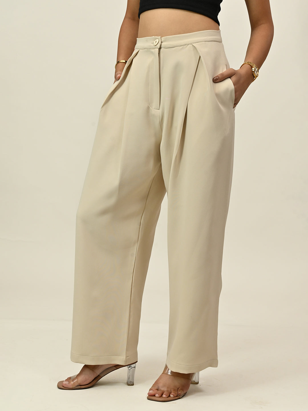 BROWN CONTRAST PIPING PANT