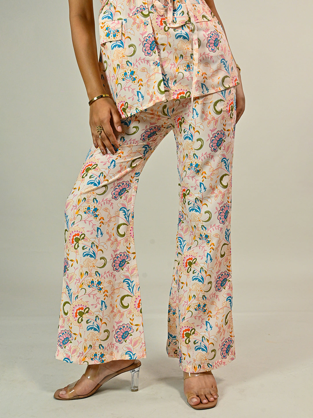 BEIGE PRINTED CO-RD SET