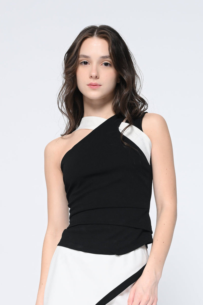 Black Front Cris Cross Top