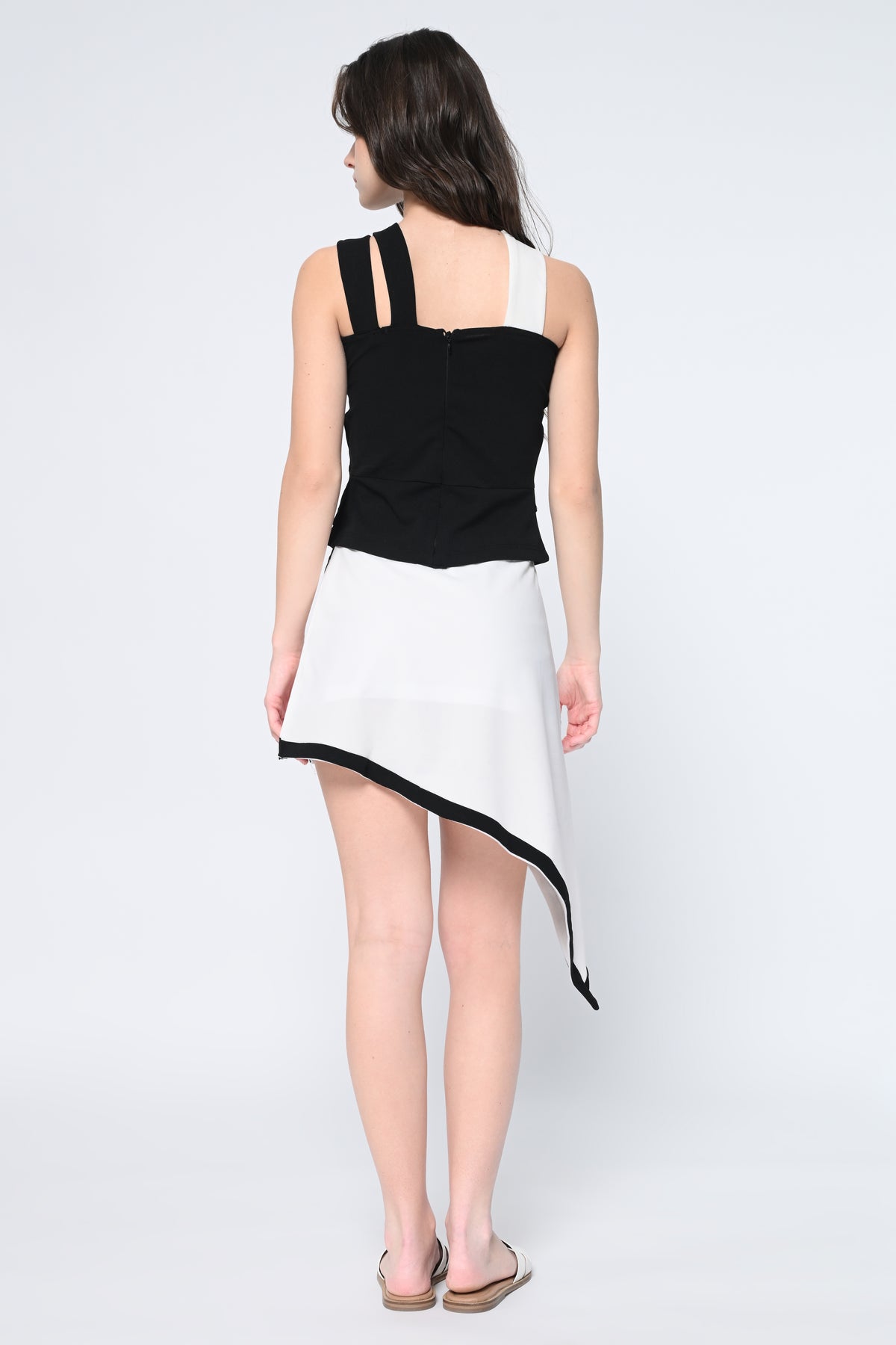 Asymmetrical Black & White Co-ord Set