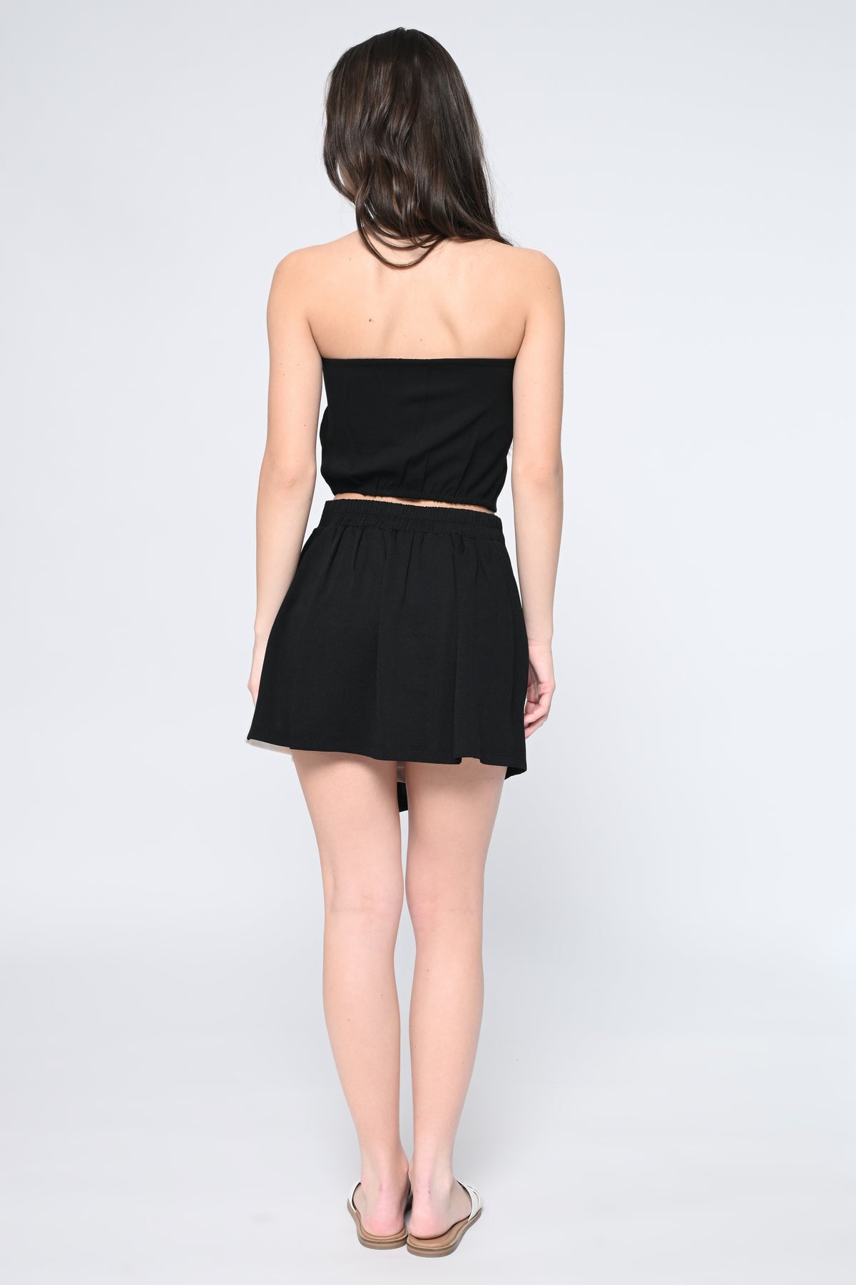 Asymmetrical Top & Black-White Skirt Co-Ord Set
