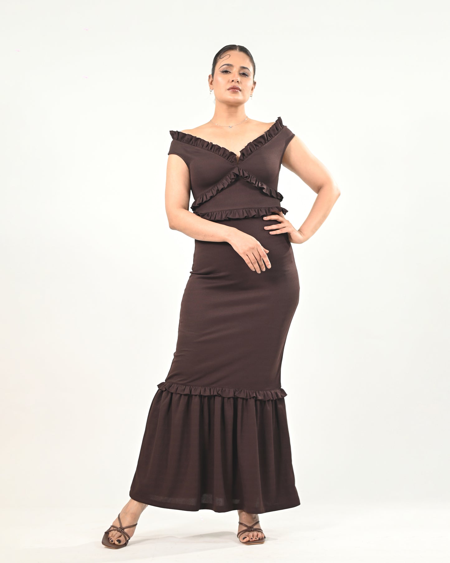 Eternal Grace Off Shoulder Dress