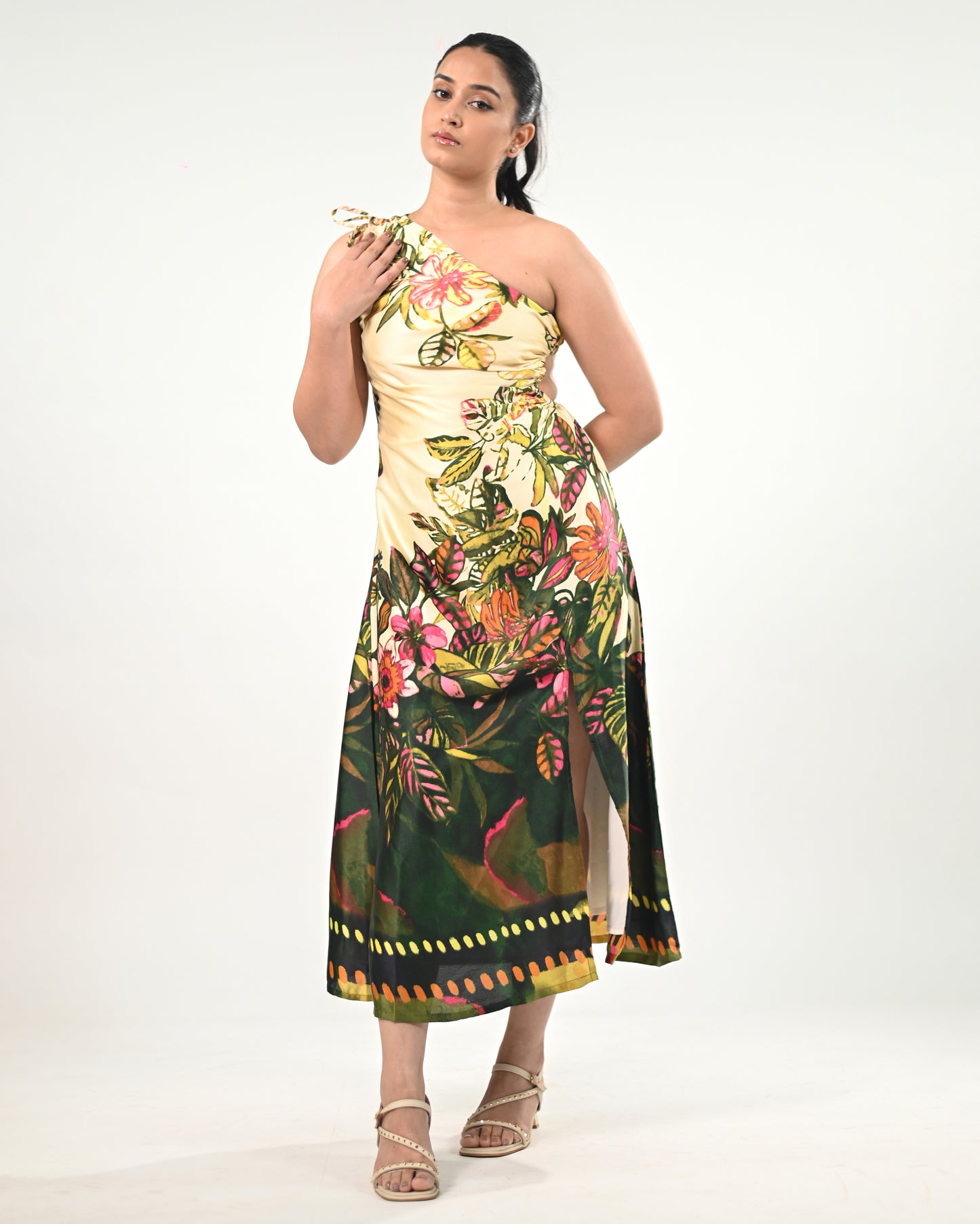 Forest Reverie One Shoulder Dress