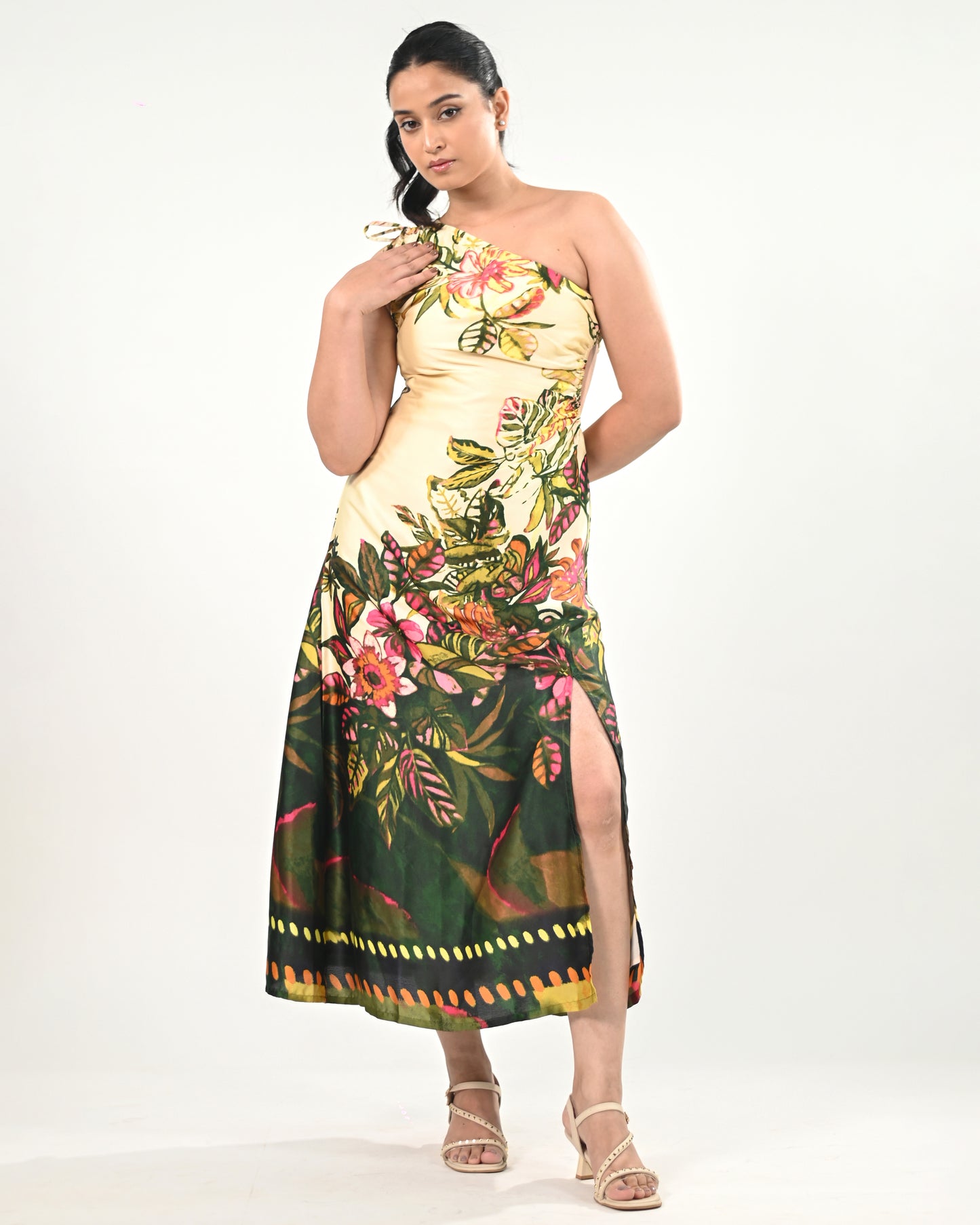 Forest Reverie One Shoulder Dress