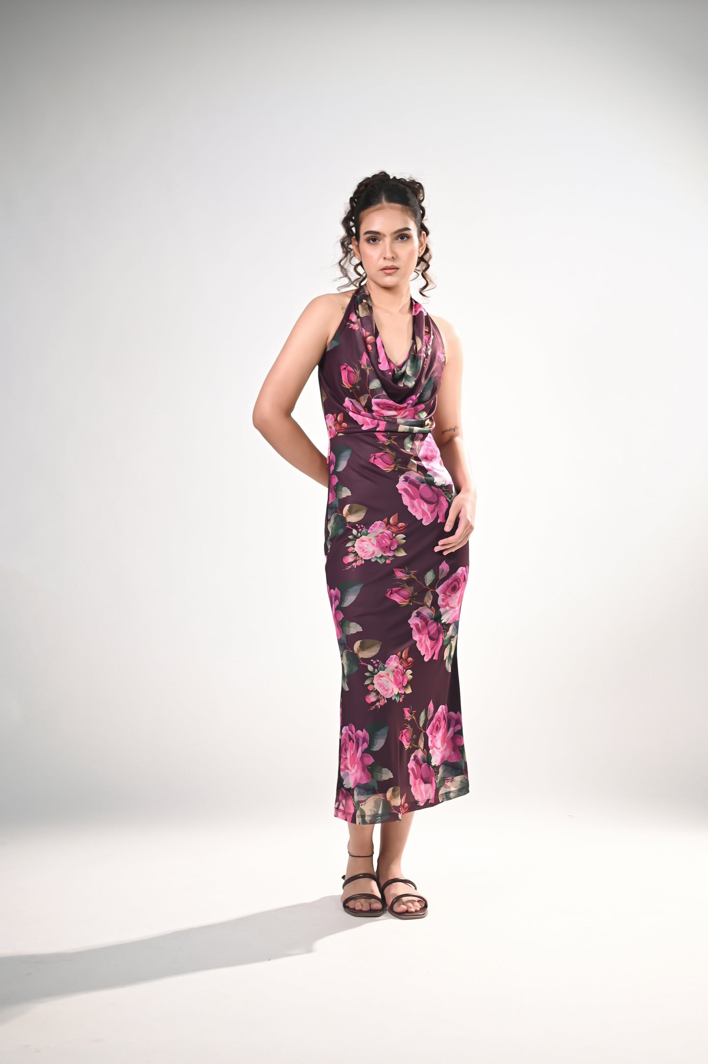 Rose Garden Cowl Neck Dress