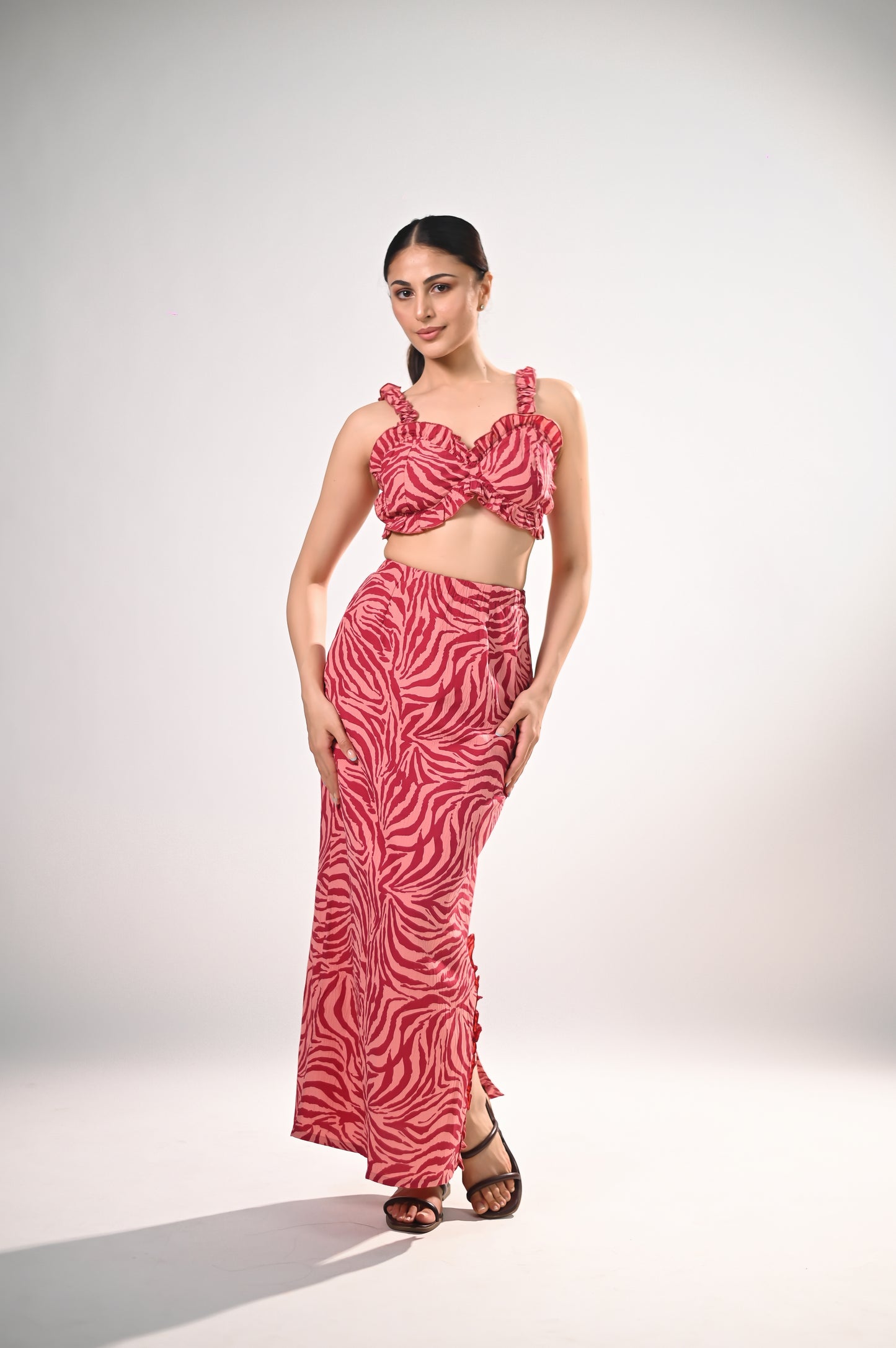 Hot Pink Zebra Maxi Coord Set