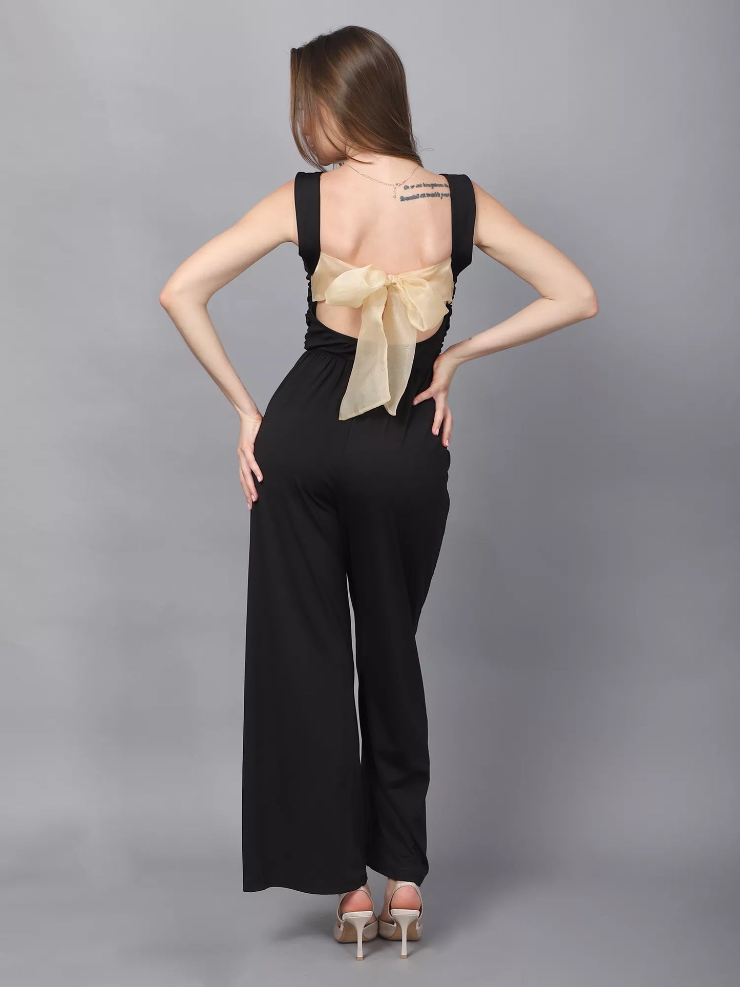 Black Back Knot Jumpsuit