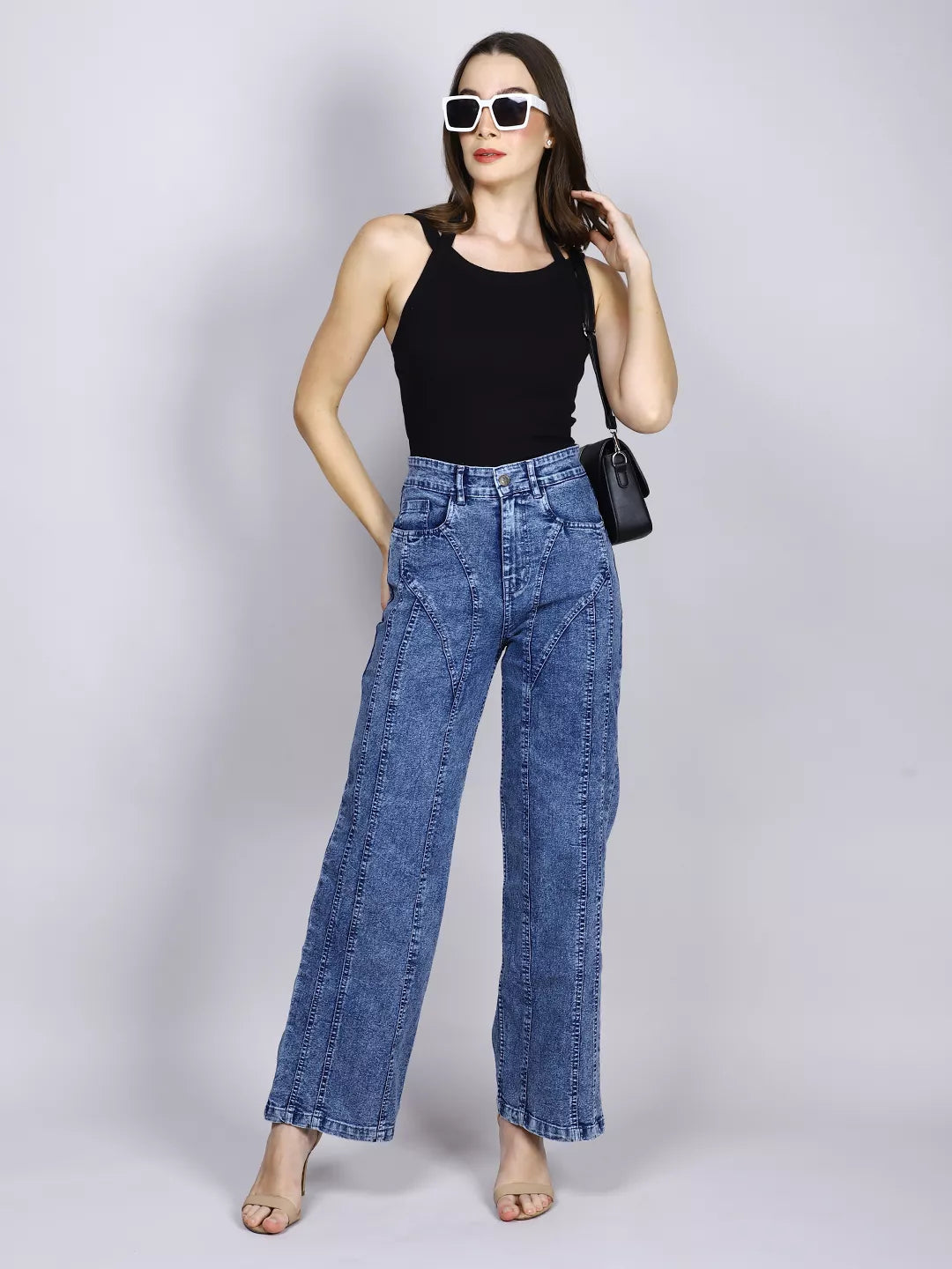 Black Rib Halter Strap Top