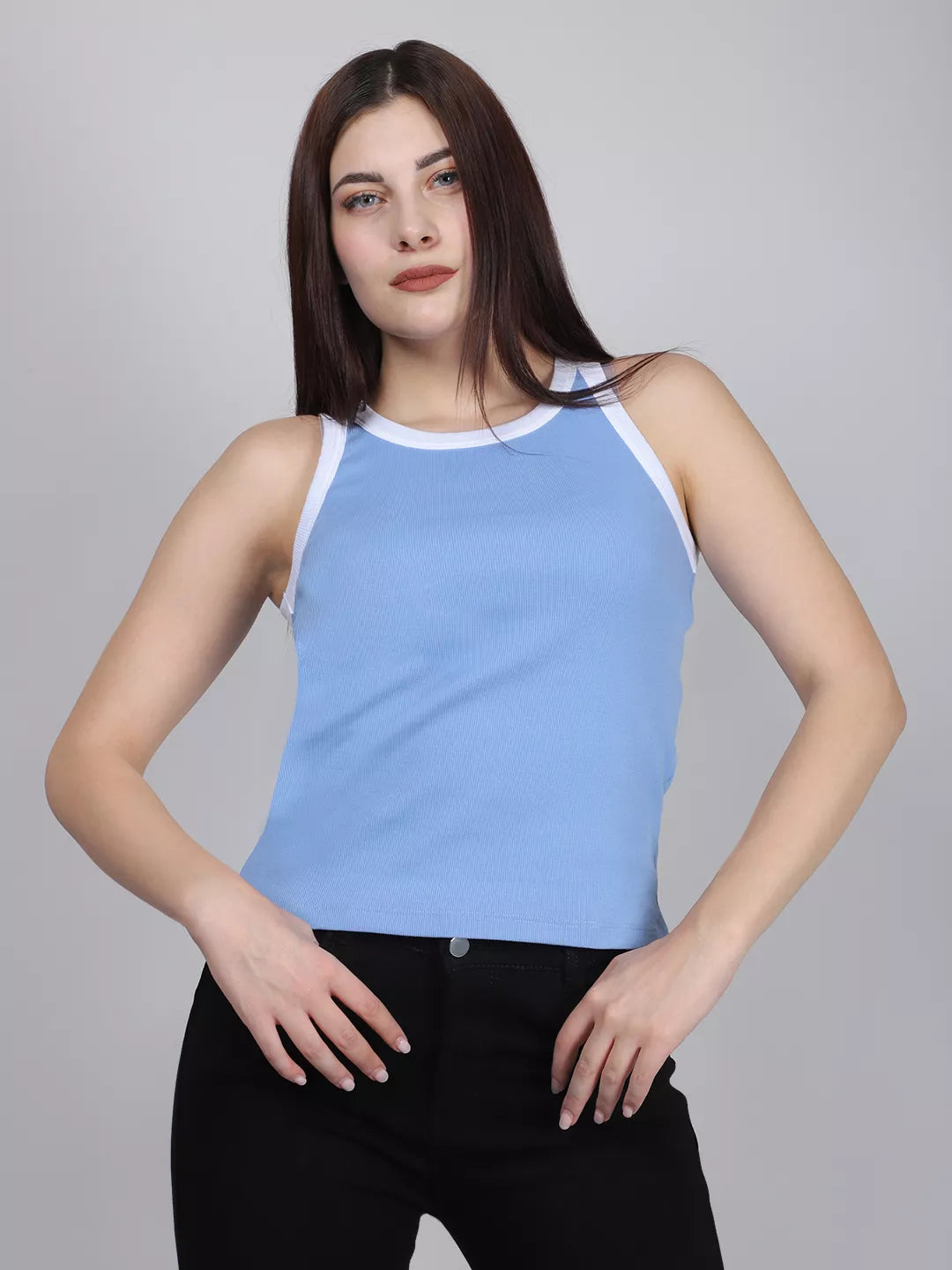 Blue Rib Tank Top