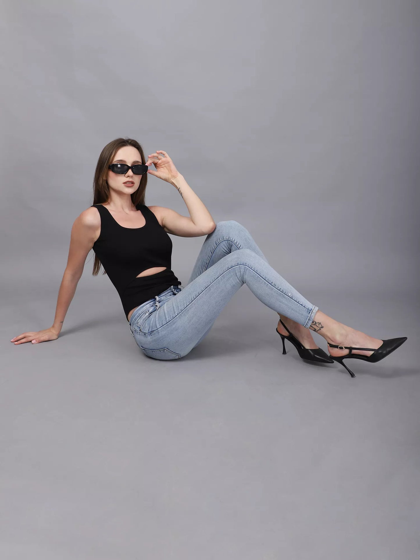 Black Moon Cutout Bodysuit