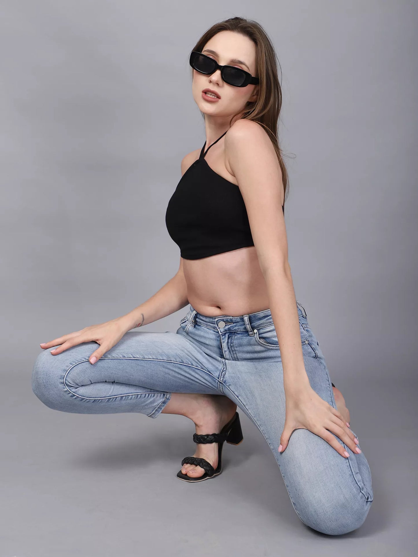 Black Halter Neck Tube Top