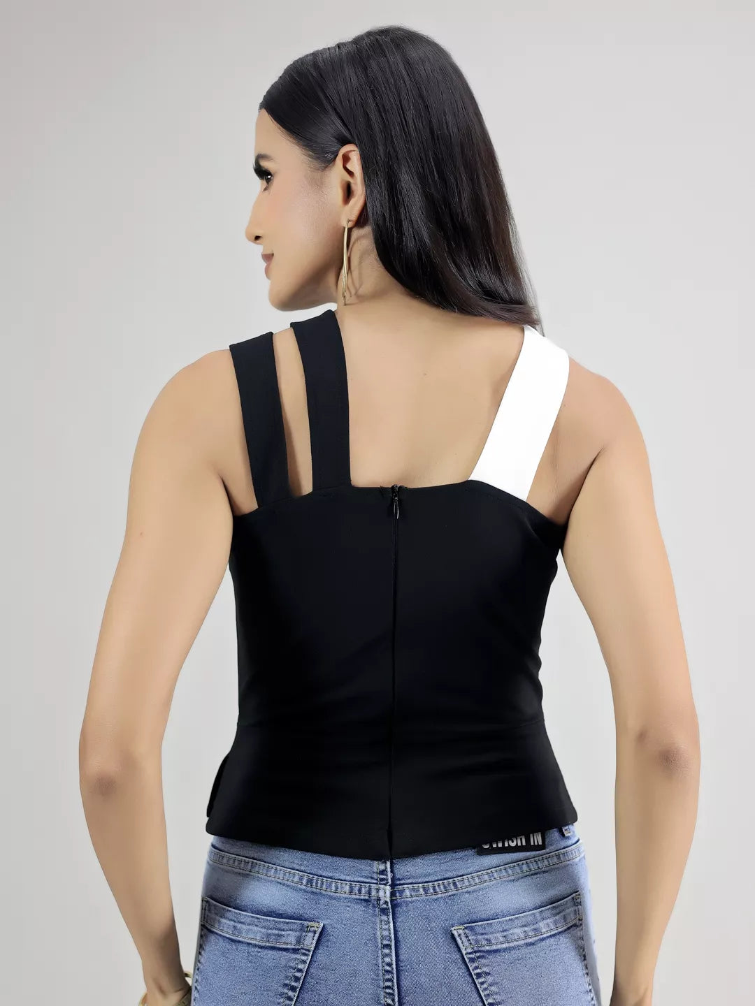 Black Front Cris Cross Top