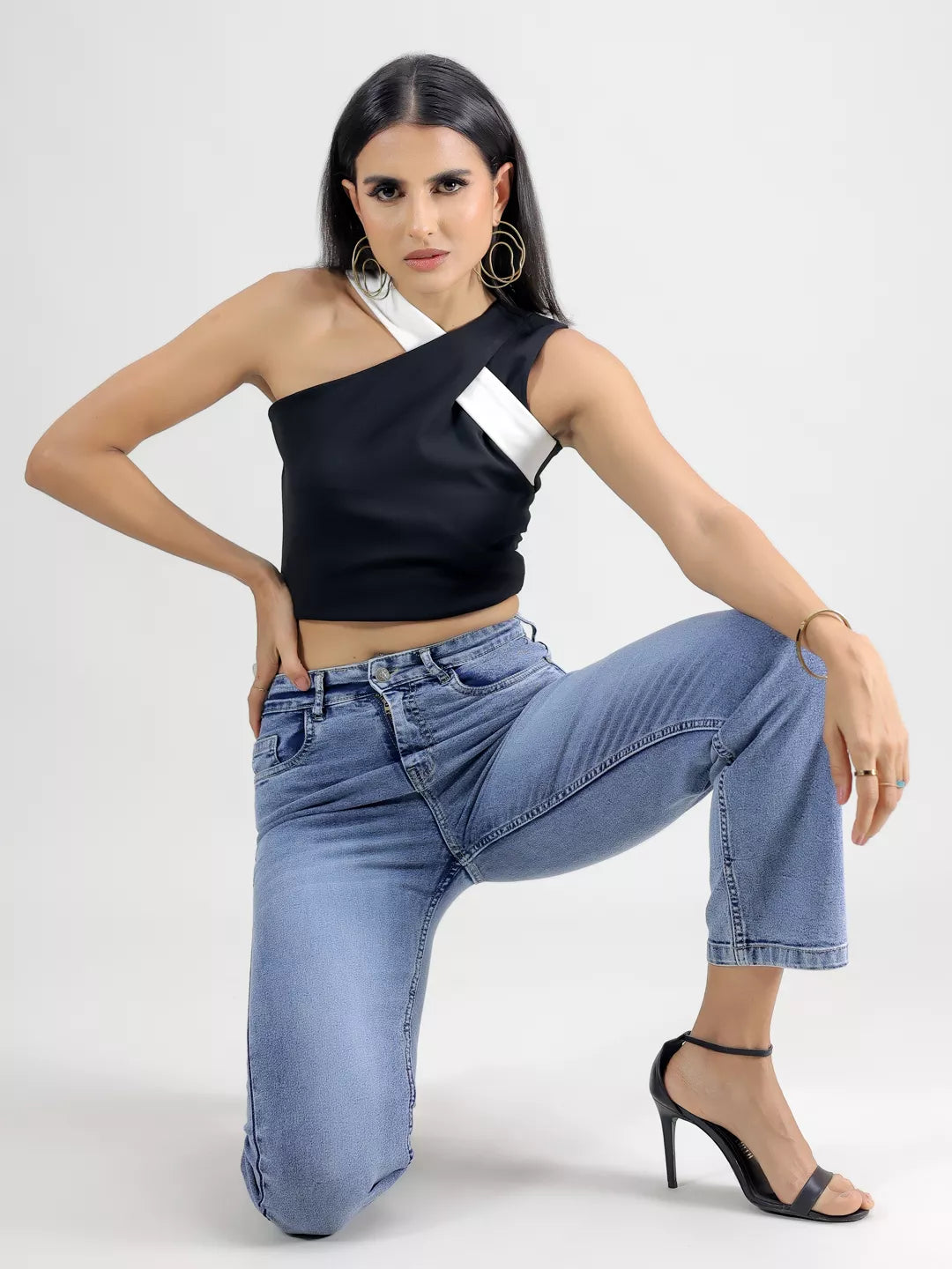 Black Front Cris Cross Top