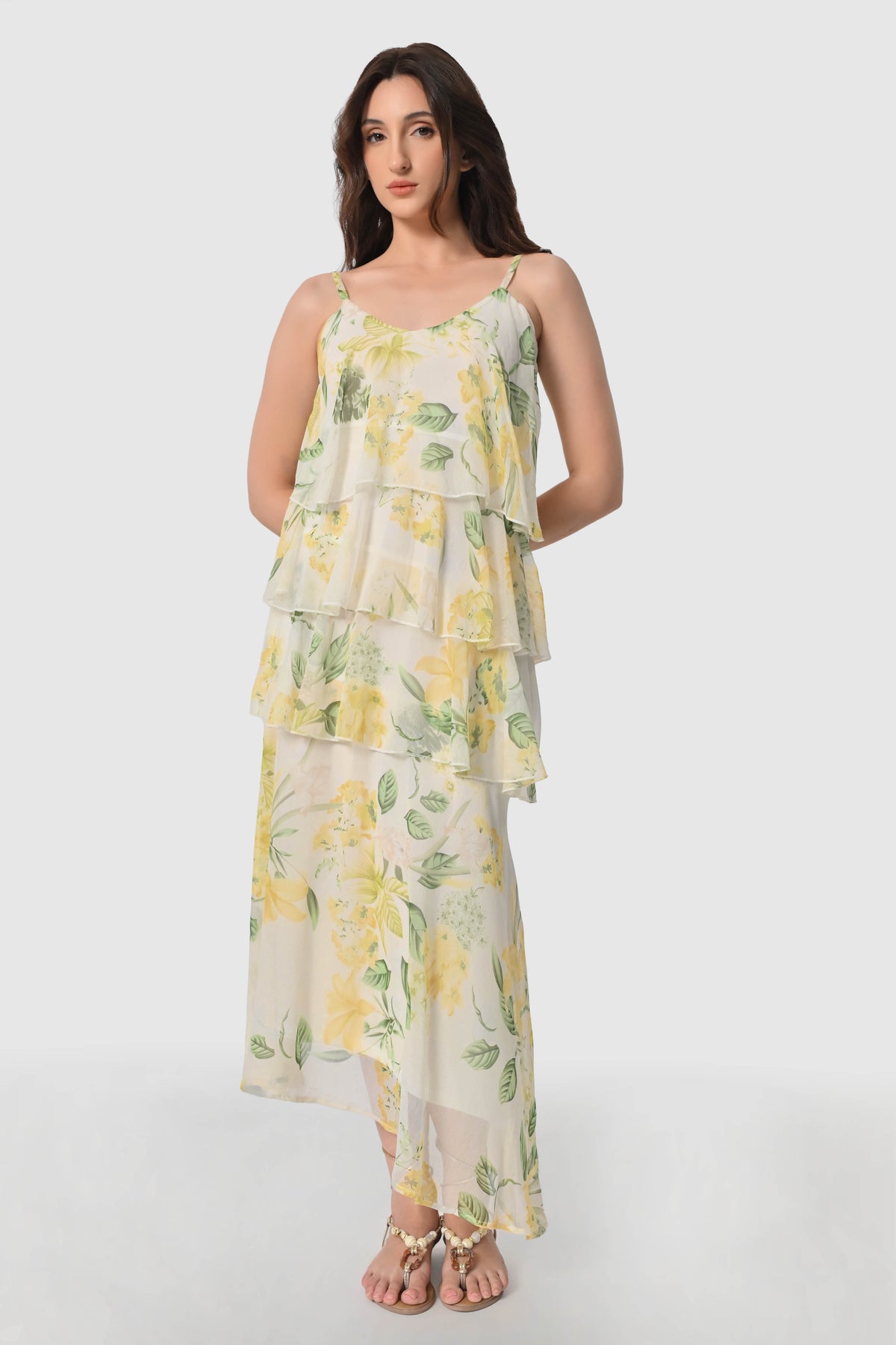 Floral Whisper Ruffle Dress