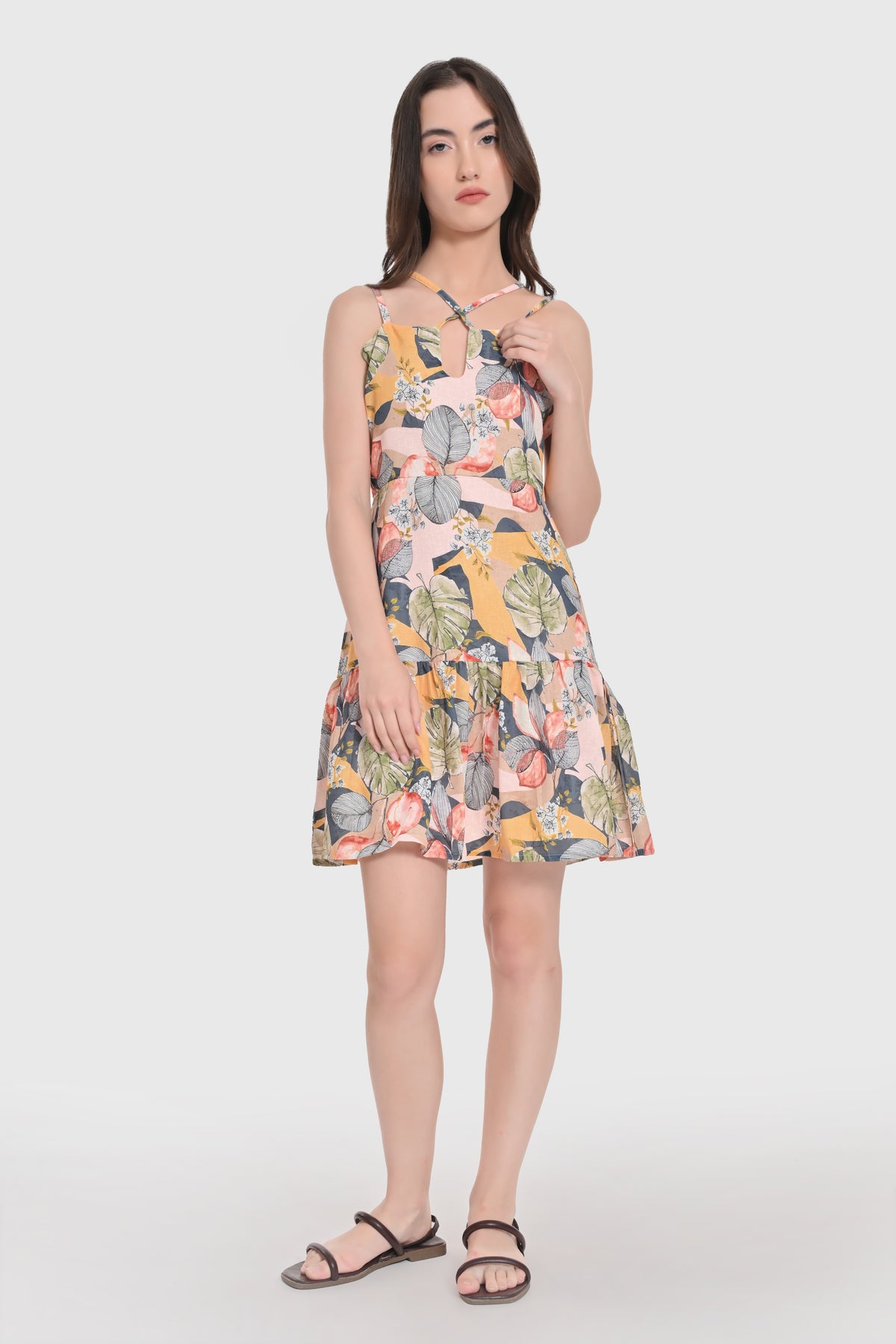 Tropical Bloom Mini Dress
