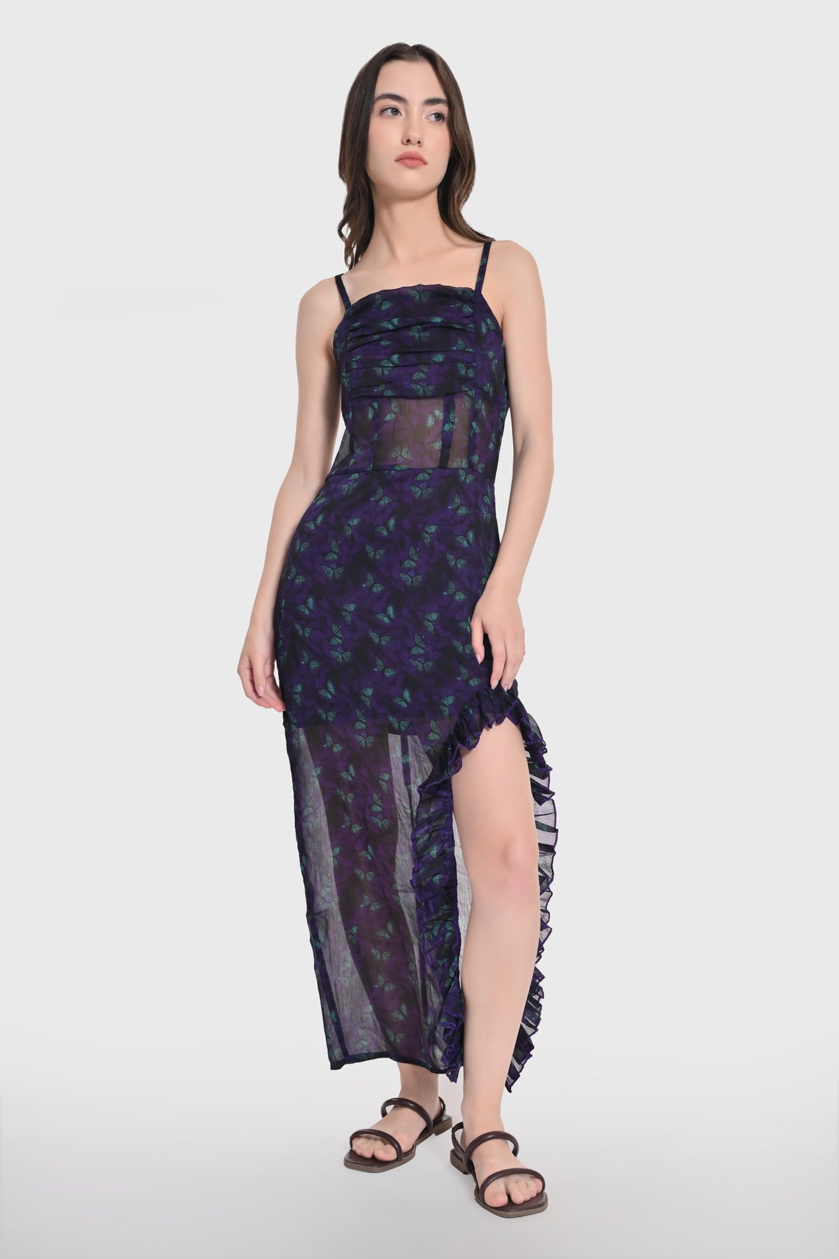 Midnight Butterfly Mesh Dress