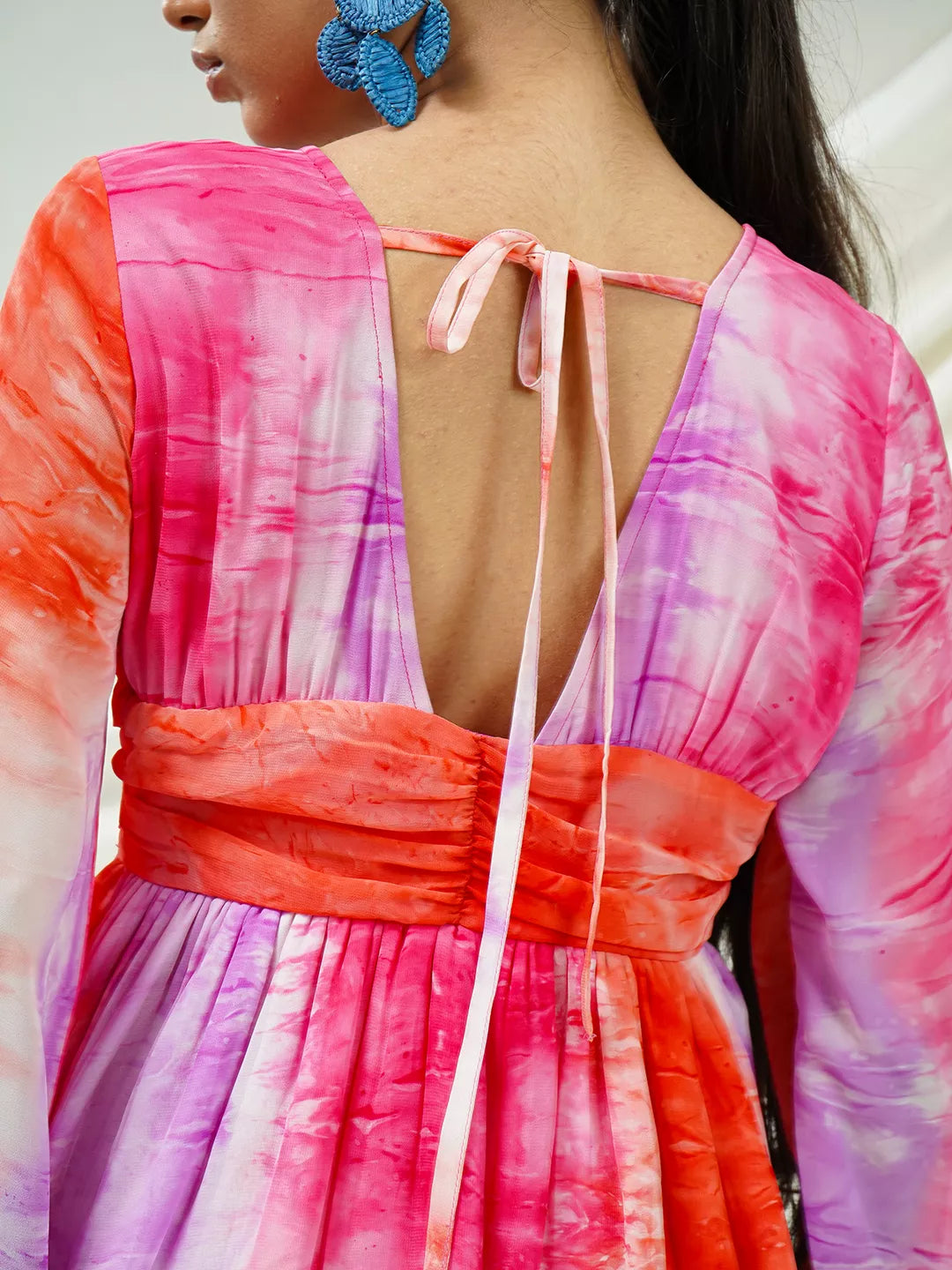 Sunset Tie-Dye Flared Dress