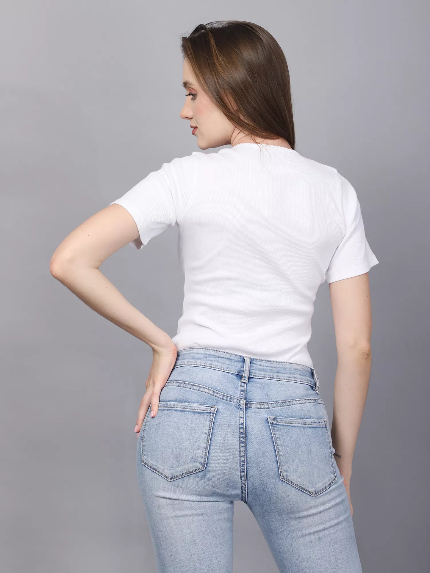 White Square Neck Bodysuit