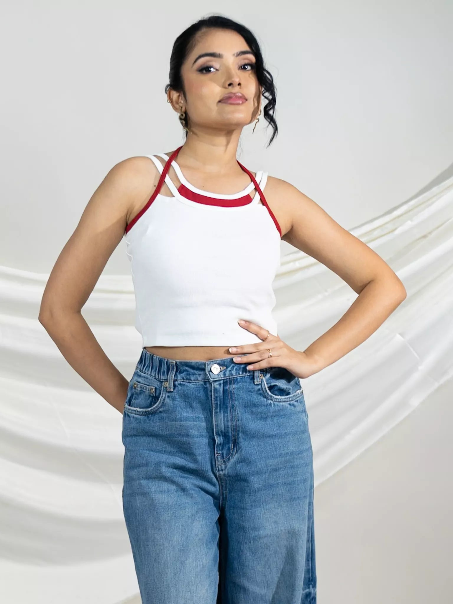 White Double Strap Tank Top