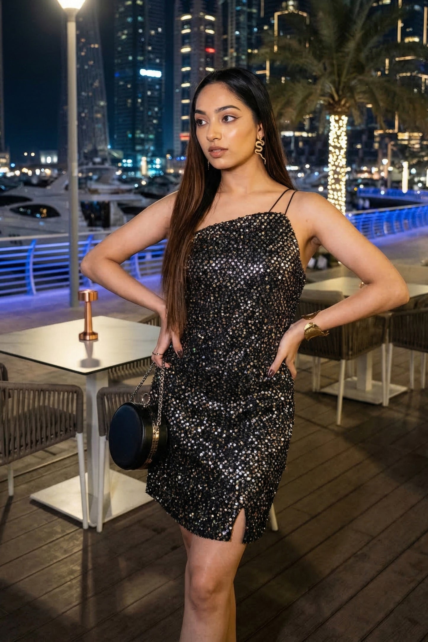 Midnight Muse Sequin One Shoulder Mini Dress