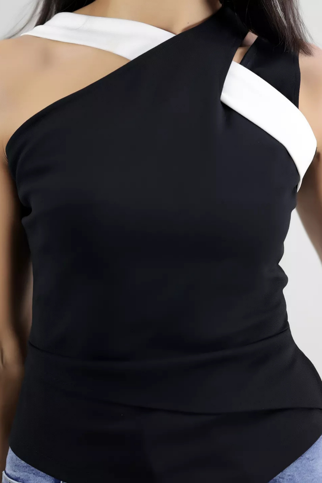 Asymmetrical Black & White Co-ord Set Main Image
