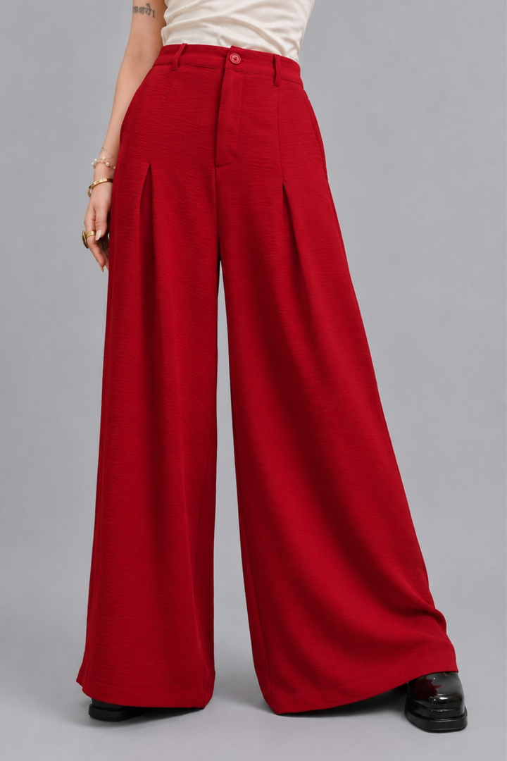 Paisley Satin Top & Front-Pleated Trouser Co-ord Set