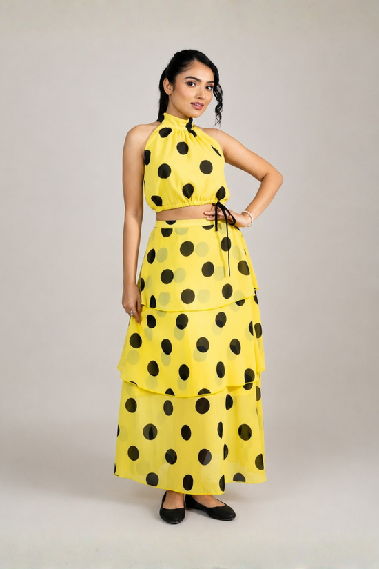 Retro -Chic Flounce Co-ord Set